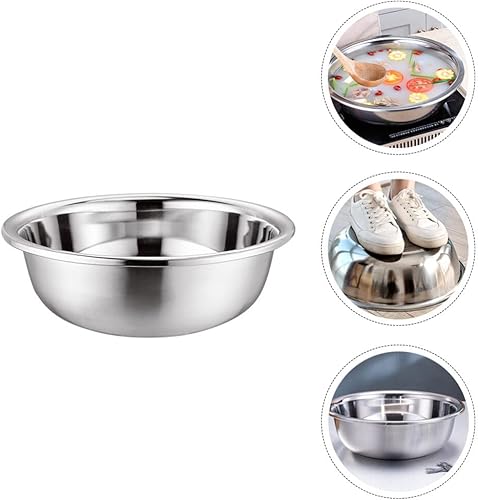 Miniatura 8 de Cabilock Tazones de mezcla inoxidables Tazón de masa de amasado Tazón de huevo Tazón de revolver de metal tazón redondo de sopa Tazón de harina de