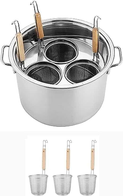 Pasta Cooker Insert Set with Divider & Colander Strainer - Perfect for Easy Cooking of Pasta, Noodles, & Vegetables - Time-Saving Kitchen Essential