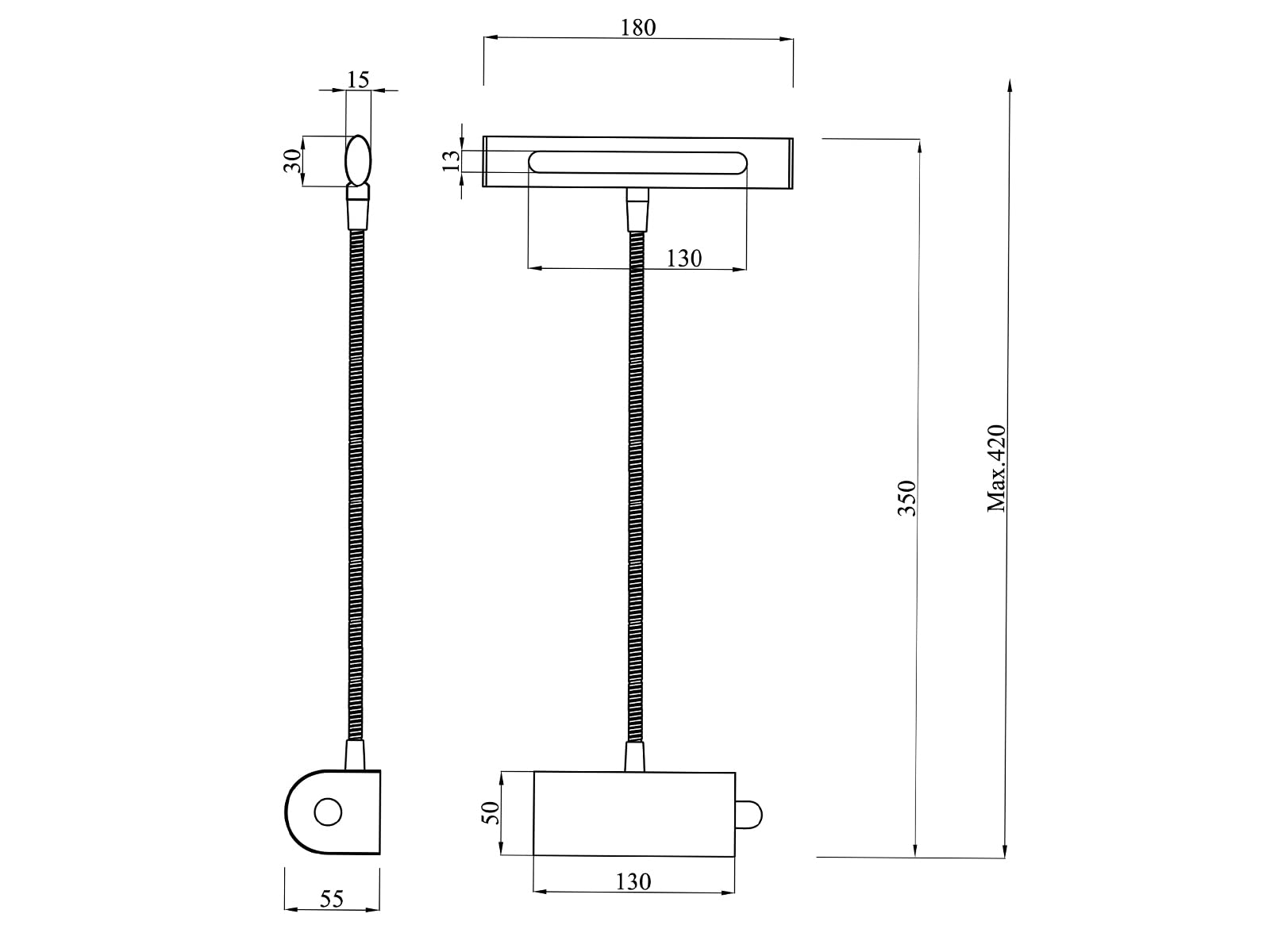 2er SET dimmbare Bilderleuchten mit Flexarm in Schwarz matt, Breite 18cm