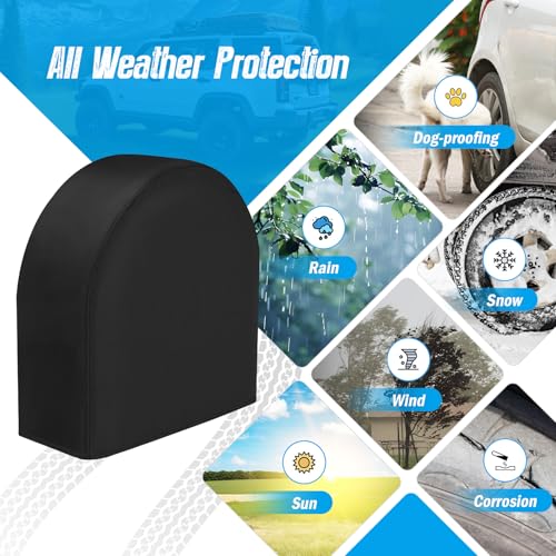 Image of 4-Pack Tire Covers for Cars, Upgraded Fixing System, Wheel Protectors for Truck, SUV, Jeep, Camper, Trailer, RV, Fits Tire Diameters 26-28.75 Inches
