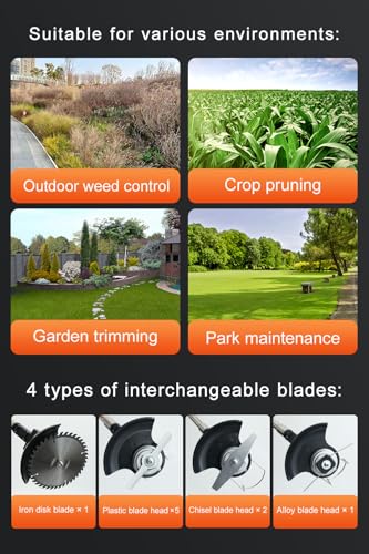 Cordless Weed Wacker, Lightweight Electric Grass Trimmer, 2 Batteries, Weed Erimmer, Adjustable Weed Eater,String Trimmers, Green - Thumbnail 5