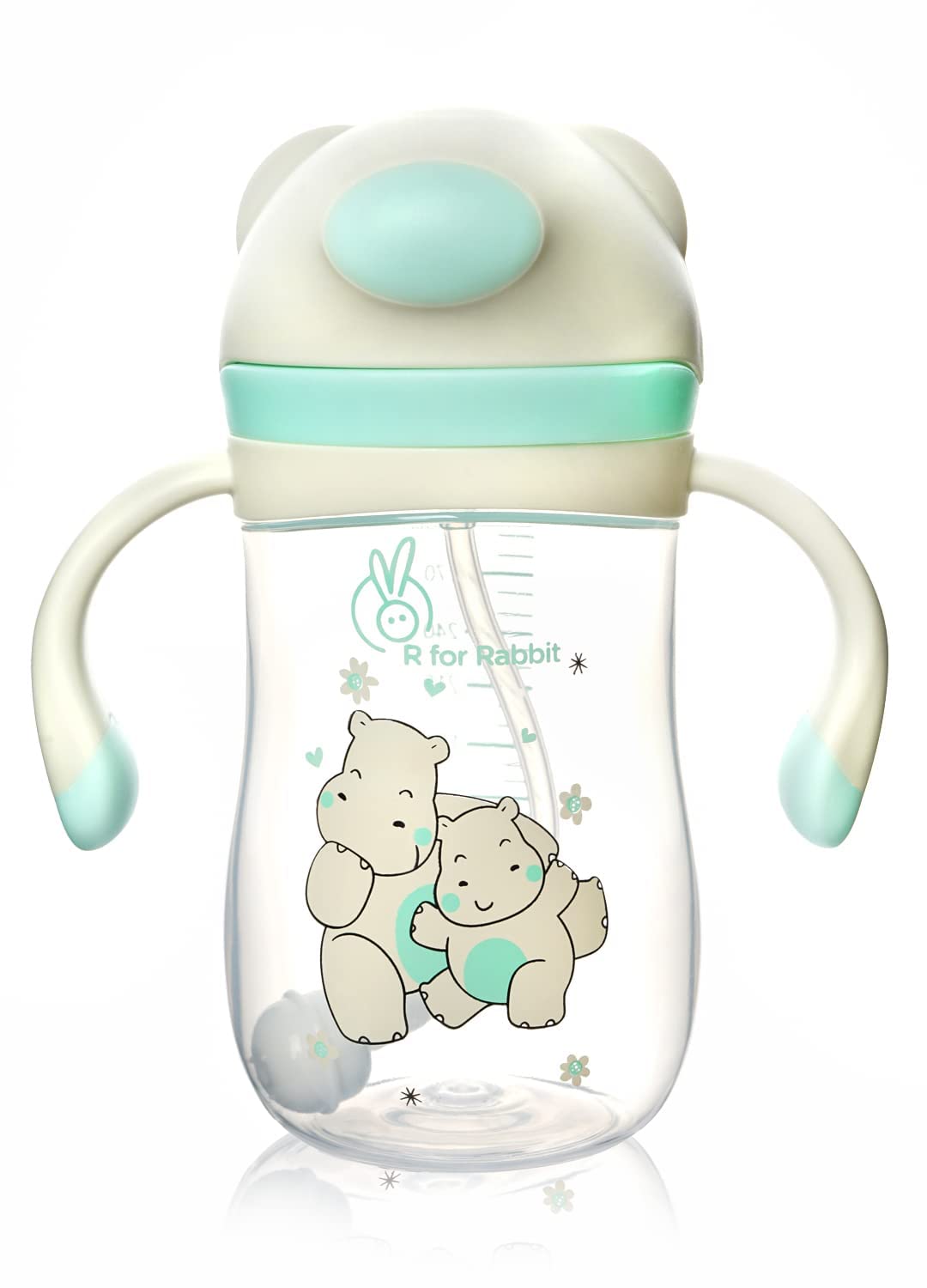 R for Rabbit Premium Hippo Baby Straw Sipper Bottle |10 fl oz | Anti Spill Sippy Cup with Soft Silicone Straw BPA Free & Non Toxic for Baby or Kids of 12 Months -(300 ml Green) - Image 8 thumbnail