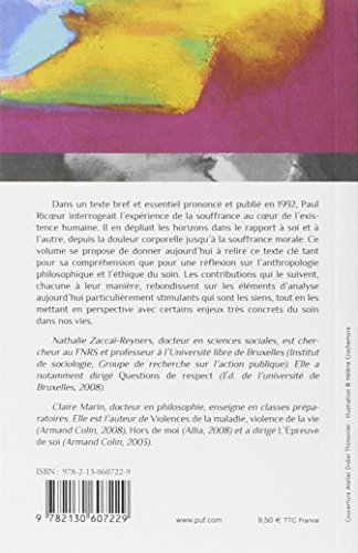 Souffrance et douleur. Autour de Paul Ricoeur