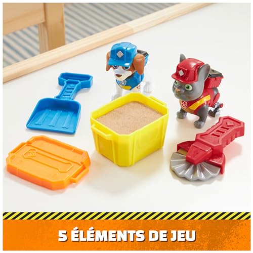 Ruben & Compagnie - PACK 2 FIGURINES CHARLIE & BENJI + ACCESSOIRES - Figurine À Collectionner - Figurine Pat Patrouille Et Sable Magique Kinetic Sand - Pat Patrouille Jouet - Jouet Enfant 3 Ans et +