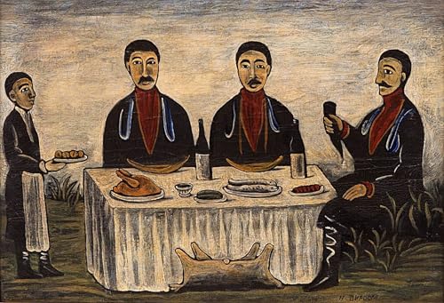 Trois hommes au dîner Peinture Affiche 60x90cm : sublimez enfin vos murs vides