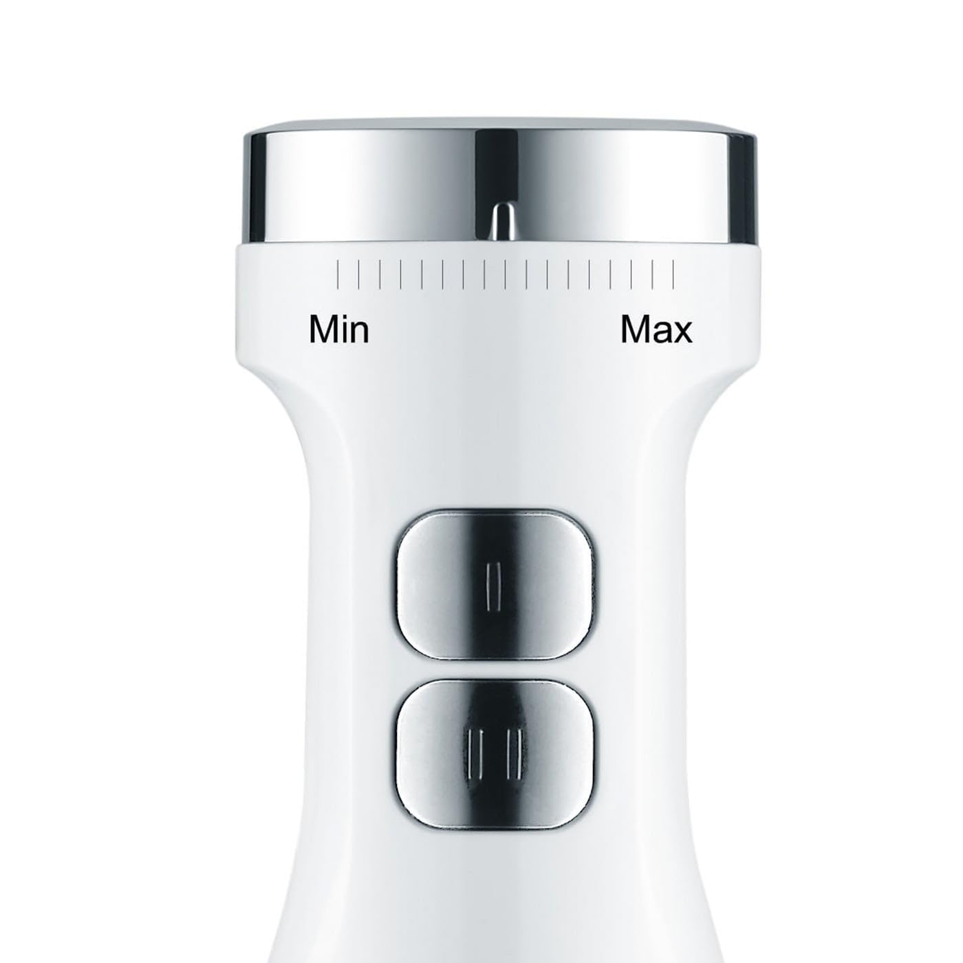 GRAEF Stabmixer HB501 Weiß – 800 Watt, stufenlose Regelung, Turbostufe, 4 Edelstahlklingen, Edelstahlpürierstab mit Anti-Spritz-Funktion, Kunststoffgehäuse, Clic-Clic Geschwindigkeitsregler