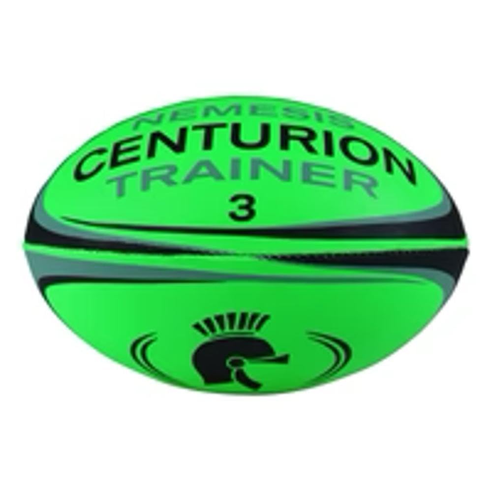 CENTURION Neon Green Nemesis Training Rugby Ball, Size 3