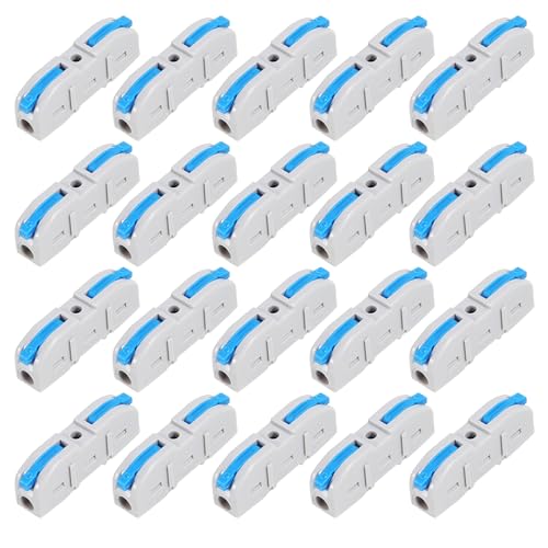 DIANN 20pcs Lever Wire Connector Compact Wire Connectors Lever Wire Connectors Single Wire Connectors Assortment Splicing Connectors for 28-12 AWG Blue