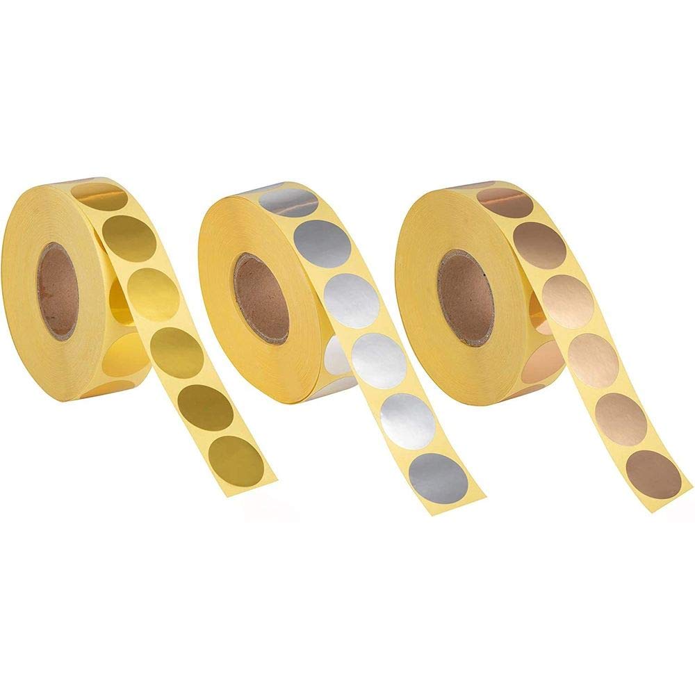 Buy Paper Junkie Round Silver Dot Envelope Sticker Rolls (3000 Pieces