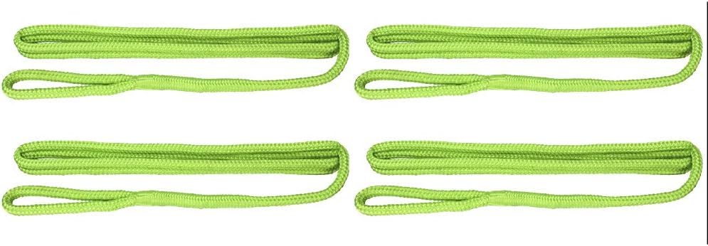Extreme Max 3006.3405 BoatTector Premium Double Braid Nylon Fender Line Value 4-Pack - 3/8" x 6', Neon Green