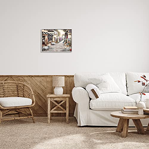 Image of 'Traditional Village City Architecture'| Framed Giclee Art | Stupell Industries | Gray, 20 x 16 Inches, Easy to Hang and Sturdy, Made in USA, by Ruane Manning