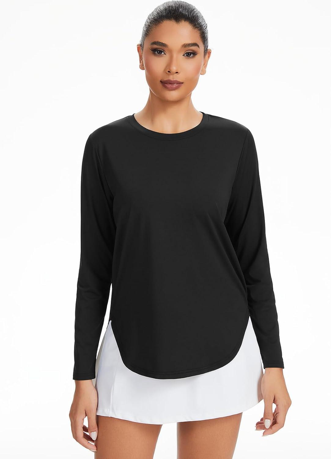 Xelky 3 Pack Womens Workout Long Sleeve Tops Quick Dry UPF 50+ Athletic T-Shirts Sun Protection Yoga Shirts Running Tee - Image 2