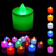 Rana Store LED Light Candle for Holidays, Parties, Birthdays, Events, Home, Office, Halls - 4 Pieces - Green … by Rana Store
