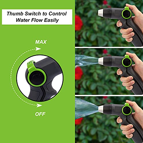 YESTAR Garden Hose Spray Gun with High Pressure Aluminum Alloy Nozzle Thumb Control and QuickConnect Adapter Bundle for Watering, Washing and Showing Dog