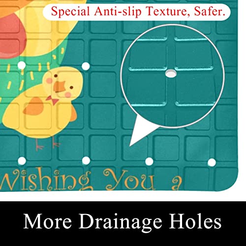 Tapis de bain antidérapant avec trous de drainage et ventouses - 3