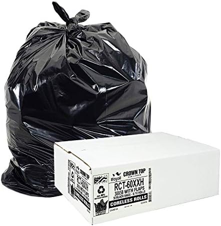 55 Gallon Trash Bags Heavy Duty - (Huge 50 Pack) - 2.0 MIL Thick (equiv) - 38" x 58" - Garbage Bags for Toter, Contractors, Lawn, Leaf, Yard Waste, Commercial, Kitchen, Industrial, Construction