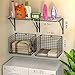 Amazon.com: 2 Pack Laundry Room Shelves Wall Mounted with Wire Baskets ...