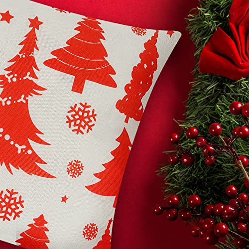 Ondder Christmas Pillow Cases 18 X 18 Farmhouse Merry Christmas Pillow Covers Set Christmas Tree Reindeer Throw Pillow Covers For Couch Sofa Bed Living Room Indoor Christmas Decorations- 6 Pack #TOP6