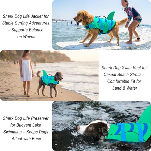 Fragralley Shark Dog Life Jacket, Easy to Put on Dog Life Vest for Swimming and Boating, Vibrant & Adjustable Dog Life Preservers for Small Medium Large Dogs, Suit to Swim, Fish, Beach, Surfing by Fragralley - Image 7