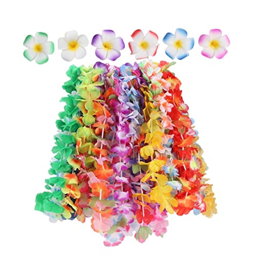 NOLITOY 12本 ハワイアン ネックレス プルメリア ヘア クリップ カラフル ヘア クリップ メイクアップ ヘア クリップ トロピカル ハワイアン ネックレス ハワイアン ヘア シルプス