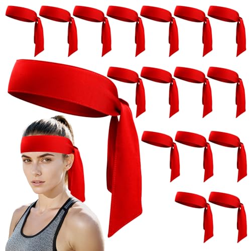 Image of ONUPGO 18Pcs Head Ties for Men Women, Adjustable Headbands Sports Sweatband Ninja Ties Head Band, Sweat Wicking Workout Headband for Sports, Running, Tennis, Yoga, Soccer, Karate