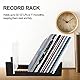 Juwacoo Schallplattenständer Vinyl Schallplatten Aufbewahrung, Schallplattenregal Vinyl Halter mit rutschfeste Rillen für 50 Platten, Vinyl Ständer aus Kiefernholz, Prospekthalter