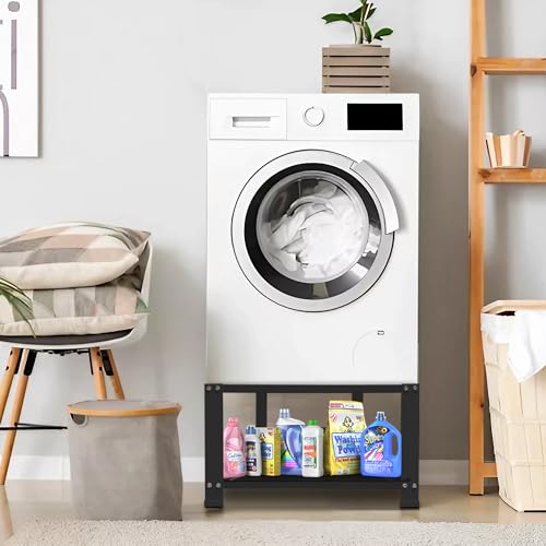 Royxen Washer and Dryer Pedestals 16\" Height, Laundry Pedestal Universal Fit 800lbs Capacity, Washing Machine Base Stand Dryer Base Platform Heavy Duty with 28\" Wide, Black