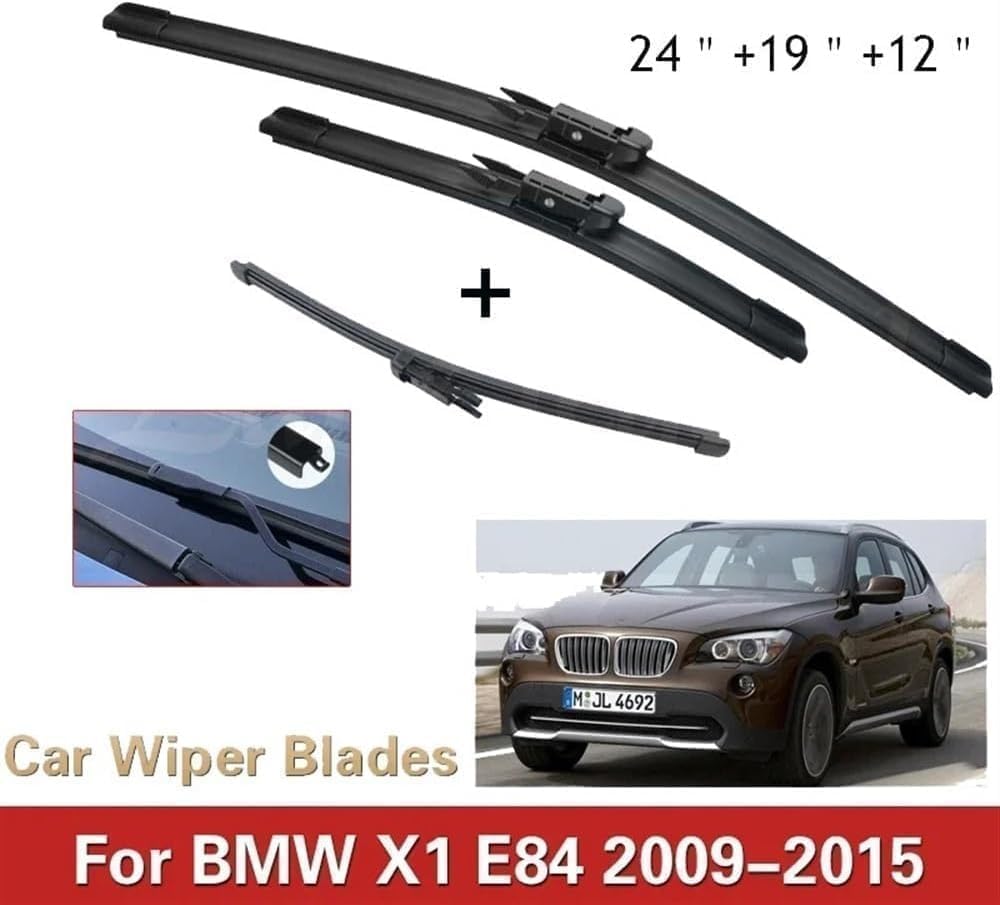 Fahrzeug Wischerblätter für BMW X1 E84 2009-2015 | Zuverlässige Ersatzteile für Vorder und Hinterscheibe Flaches Aerodynamisches Profil Wetterfest Streifenfreie Klare Sicht