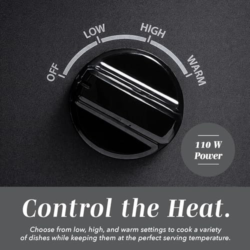 Image of COOK WITH COLOR 2QT Mini Electric Round Slow Cooker - Adjustable Settings, Removable Stoneware Pot, Tempered Glass Lid, Dishwasher Safe, Cool-Touch Side Handles, Black