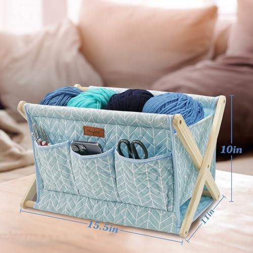 Image of Yarn Caddy Large Size Yarn Storage Organizer for Yarn Skeins-Organizer for Crochet Hooks Knitting Needles Other Accessories