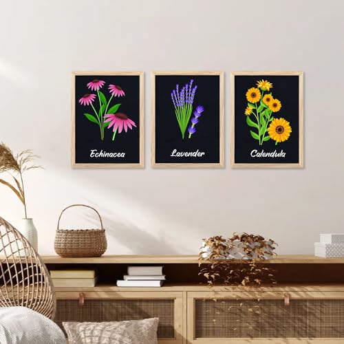 Image of kotart Kitchen Herbs Digital Painting for Wall Decoration - Minimal Cooking Art Prints Restaurant Dinning Room Decor (14X20 Inch, E) Pack of 6