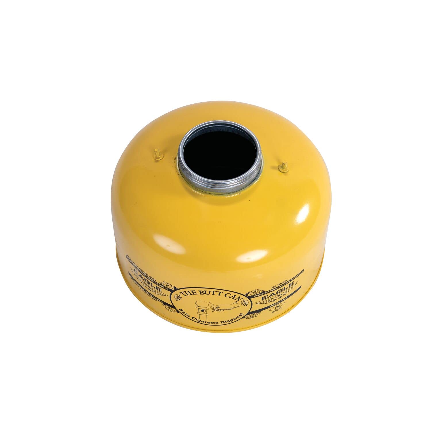 Eagle 1202 Galvanized Steel Poly Tube Cigarette Butt Receptacle, 2-1/2 gallon Capacity, 35" Height, 11" Diameter, Yellow