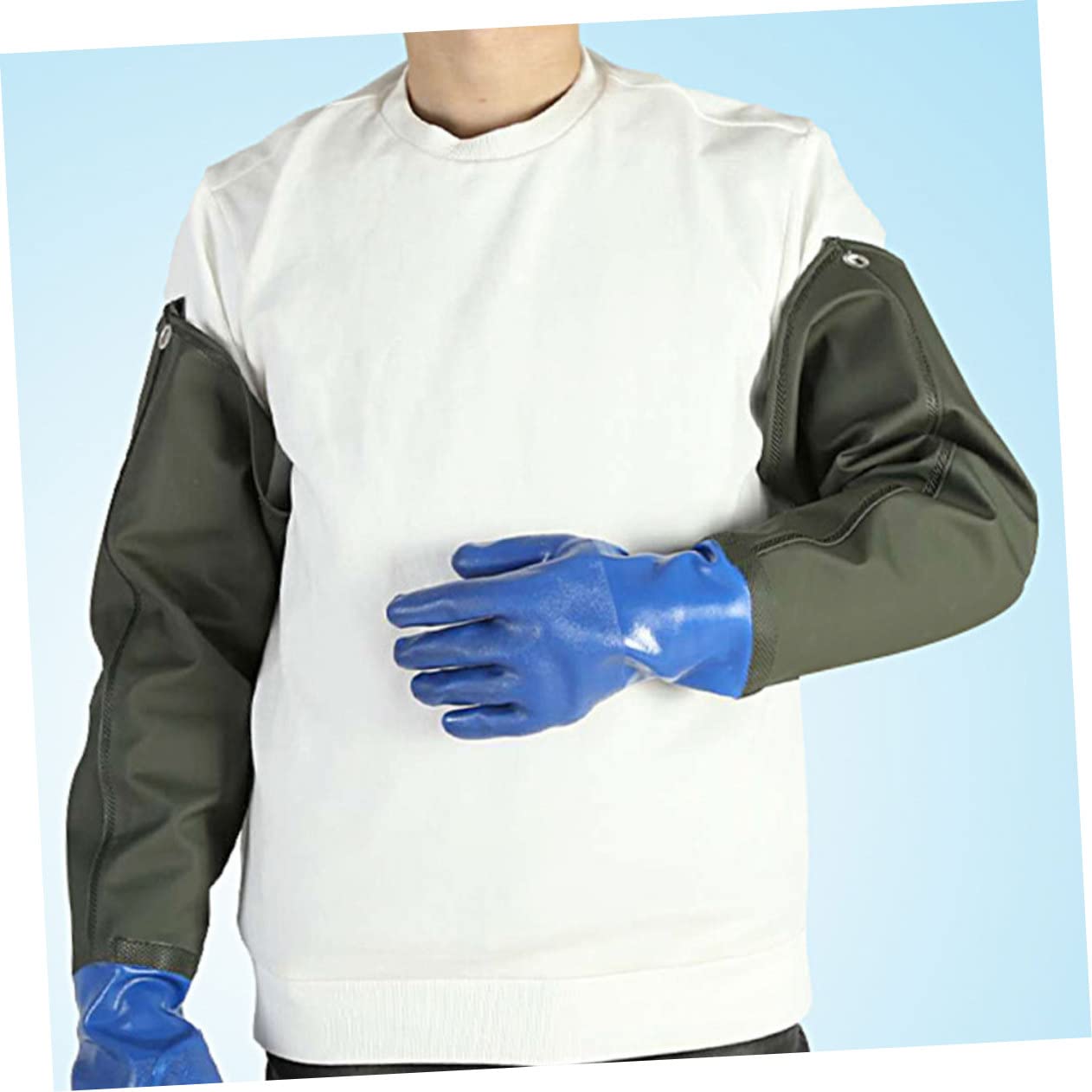 SHINEOFI Guantes Reutilizables de PVC Resistentes al Aceite y Productos Químicos Diseño Antideslizante e Impermeables para Industria y Trabajo