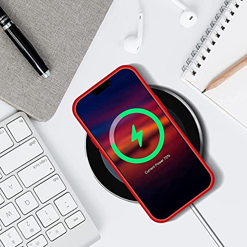 Image of MIDOS Back Cover Compatible with iPhone 14 Plus Case Liquid Silicone Full Protection Shock Proof Back Cover for iPhone 14 Plus (2022) 6.7 inch (RED)