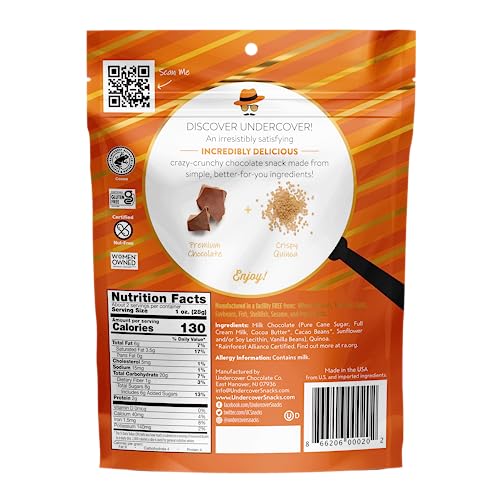 Undercover Chocolate Quinoa Crisps - Milk Chocolate Quinoa Crisps | 8-Pack, 2oz Bags | Gluten Free, Nut-Free, Allergen Friendly, Kosher - Thumbnail 3