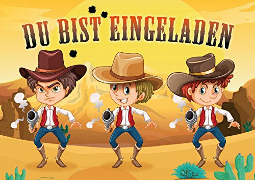 10'COWBOY' - Set di biglietti d'invito divertenti per il...