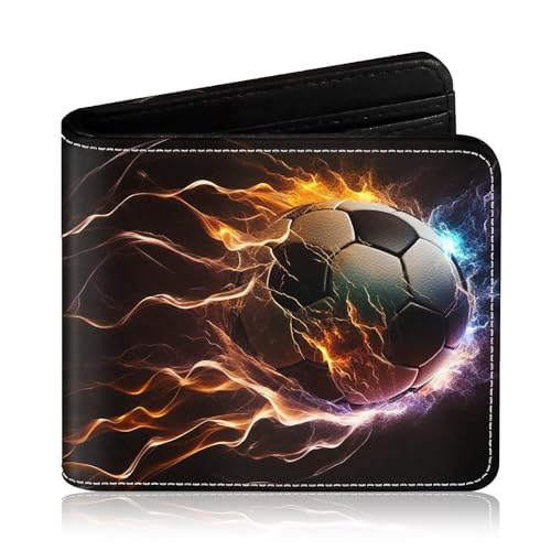 Ruispeed Boys Wallet Cool Bifold Wallet with Football Design RFID Protection ID Window and Coin Compartment Ideal as Birthday or Gift for Boys Aged 8-15