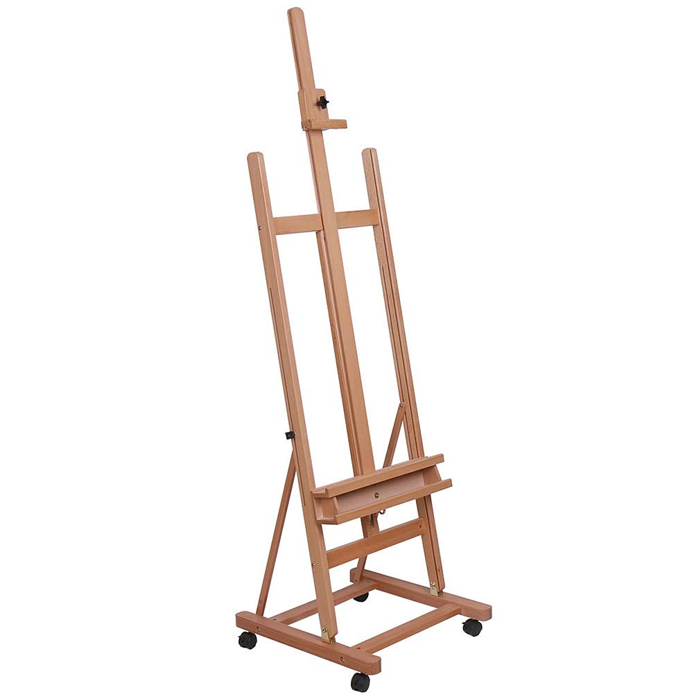 NGDFGR Easel Large H-Frame Studio Easel Artist Display Holder Adjustable For Ing Sketching Movable With Pulley Floor Standing,