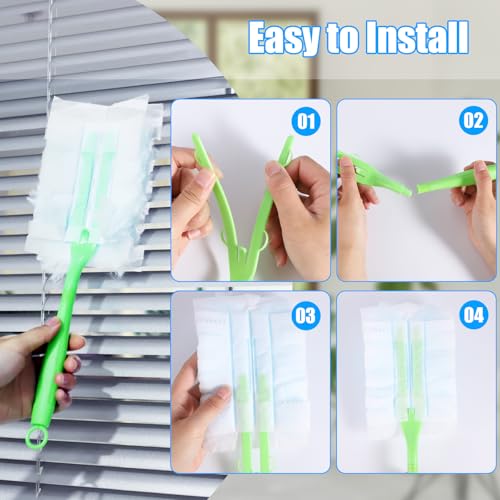 Image of 30PCS Disposable Dusters Refills Compatible with Swiffer,180 Degree Electrostatic Disposable Replacement Head for Home,Office,Ceiling Fans,Blinds and Furniture Dusting (Pack of 2)