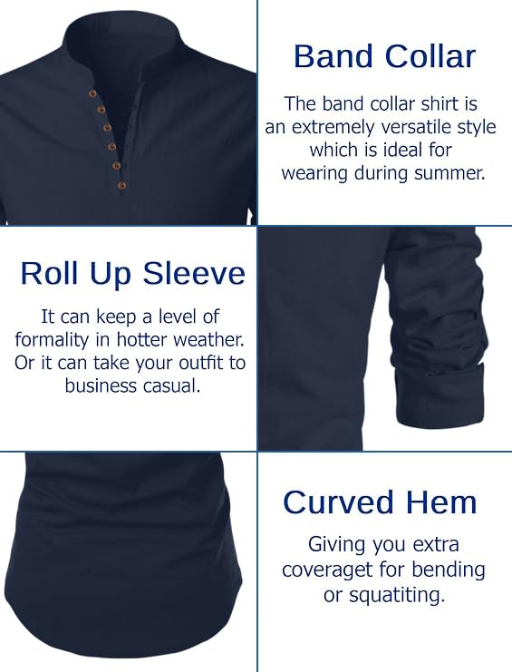Image of FINIVO FASHION Men's Cotton Blend Regular Full Sleeve Straight Short Kurta Shirt, Casual and Formal Wear