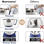 Rorence Mixing Bowls Set: Stainless Steel Non-Slip Bowls with Pour Spout, Handle and Lid - Set of 3 - Blue