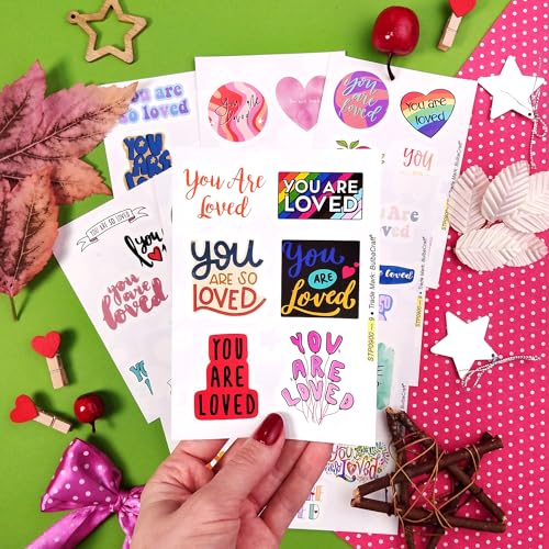 Image of 50Pcs You are Loved Stickers for Water Bottles - You are Loved Gifts, Gifts for Women & Men