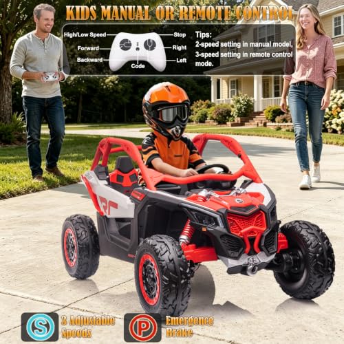 Image of Licensed CAN-AM Maverick X3 24V Ride On Toys 2 Seater Kids UTV Side by Side