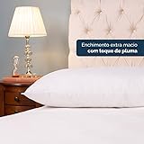 Travesseiro de Corpo King Xuxão Chuchão Abraço Toque de Pluma Pena 150x50cm Inodoro, Antialérgico Branco glide