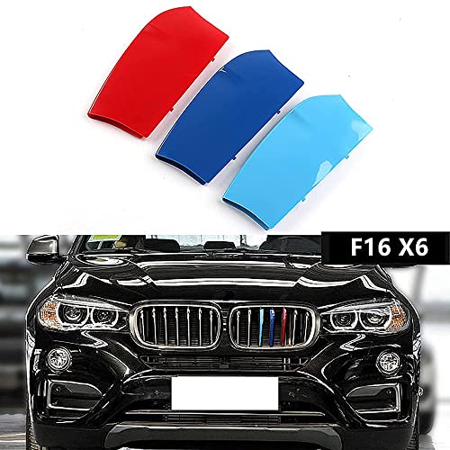 Image of M-Colored Stripe Grille Insert Trims for BMW Accessories, ABS Car Accessories for BMW Grill Stripes (X6 17-18 F16 7-Beam)