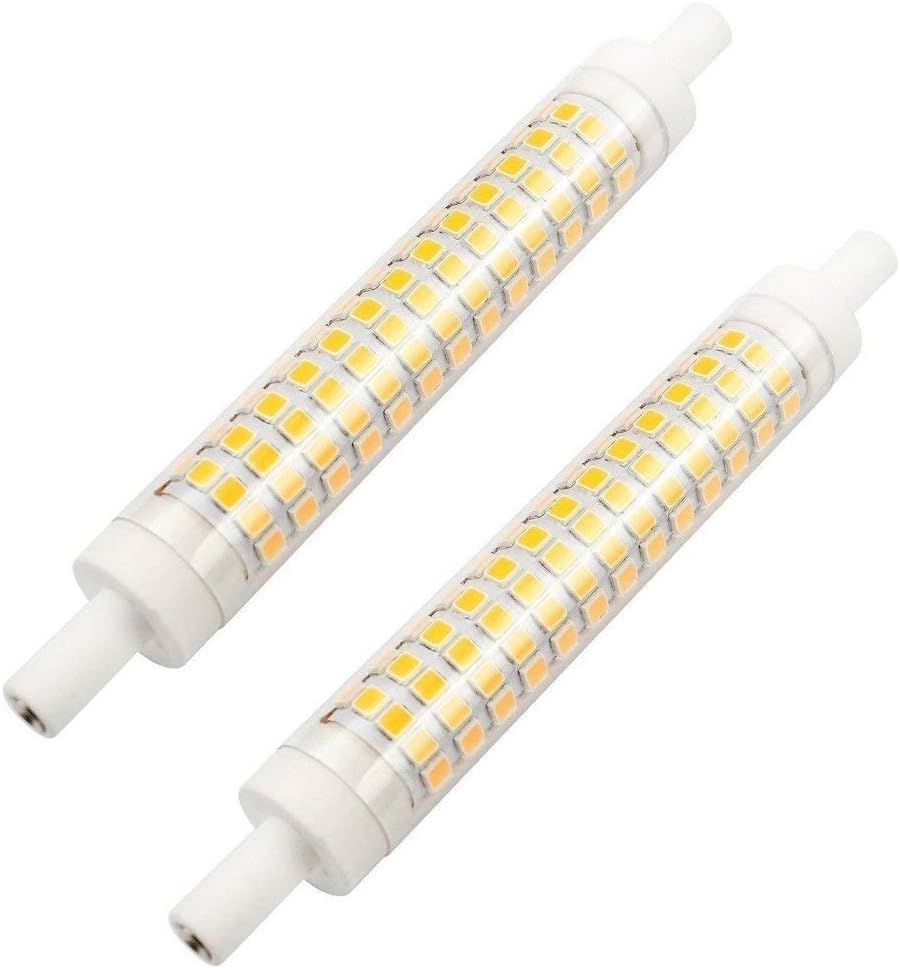 AscenLite 10W R7S Dimmable, Pack of 2, J118 LED Bulb 220-240V 118mm Warm White 75W Halogen Bulb Double Ended J type Replacement