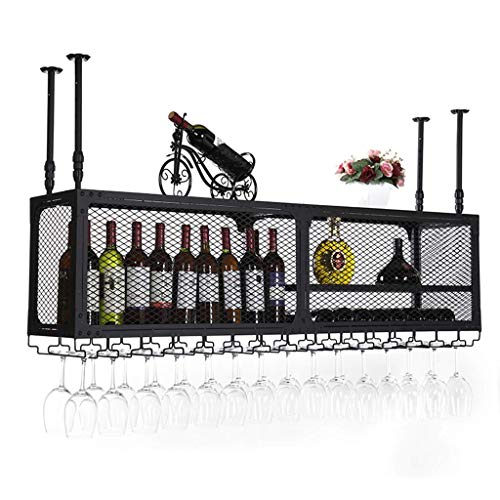 Casier à vin suspendu avec support à verres pliable et modulable - 2
