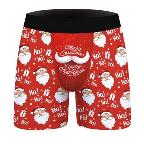Mens Christmas Hammock Pouch Underwear Boxer Briefs Santa Jockstrap Bulge Enhancement Workout Male Ball Pouch Xmas Red
