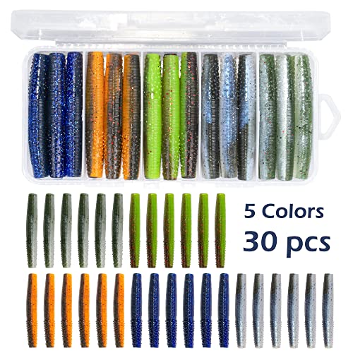 Bombrooster Finesse Ned Worms, Trd Baits Soft Plastic Fishing Lures 30-Pack #TOP3