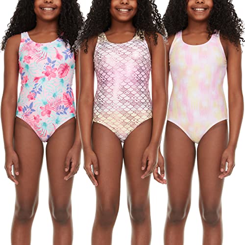 Btween Girls Multi Pack One Piece Swimwear - Unique Colors And Patterns, Sizes 4-16 For Kids And Toddlers #TOP4
